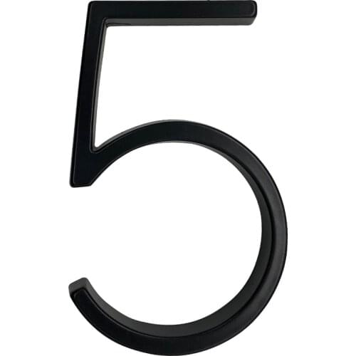 127mm Floating Modern House Number Satin Brass Door Home Address Numbers for House Digital Outdoor Sign Plates 5 Inch. #5