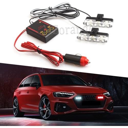 2 X 3led Strobe Light Emergency Flash Warning light LED stroboscopes Police Light 12v 6w LED Car Flasher Light Cigarette lighter