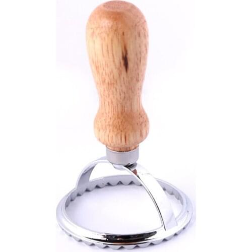 3 PCS Crust Cutter Stamp with Wooden Handle Stainless Steel Biscuit Dumpling Sandwich Cutter and Sealer Dishwasher Safe PI669