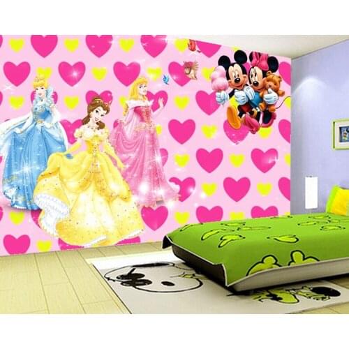 Custom 3D murals,3D three-dimensional beautiful warm cartoon Princess ,living room sofa TV wall children bedroom wallpaper