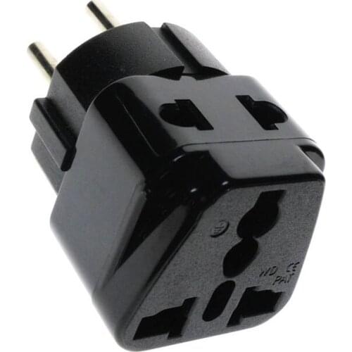 2PCS WT 10A 250V Israel Travel Adapter 2 Way Outlet Power Plug Change US/EU/AU/UK To Israeli 3 Pin Grounded Adaptor White/Black