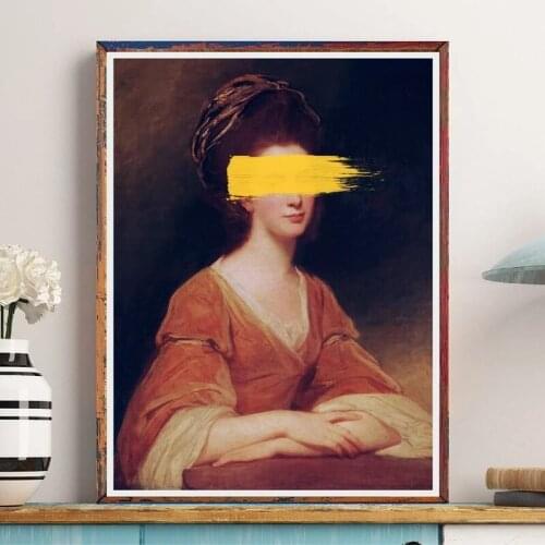 Watercolor Fun Graffiti Art Mona Lisa Canvas Painting Retro Posters Prints Wall Art Pictures for Living Room Wall Decor Cuadros