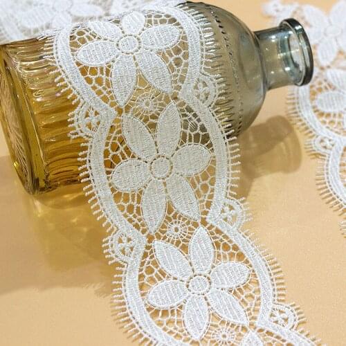 White Embroidered Lace French Lace Guipure For Dress Diy Sewing Garment Accessories 7.5cm