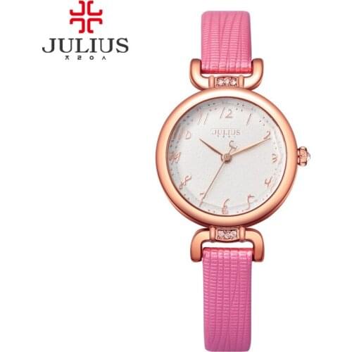 Pink Watch For Women With Gift Box Jewelry Slim Whatch For Small Wrist Fashion Watch Casual Dress Montre Femme JULIUS JA-854