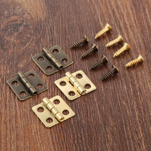 Dophee 10/20/40/50pcs Stainless Steel Hinges Cabinet Door Drawer Decorative Hinge For Jewelry Wooden Box Furniture Hardware