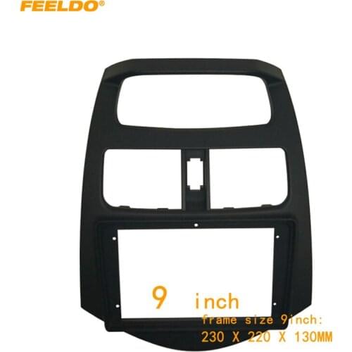 FEELDO Car Audio 9 Inch Big Screen Fascia Frame Adapter For Chevrolet Sparkbeat 2Din Dash DVD Player Fitting Panel Frame Kit