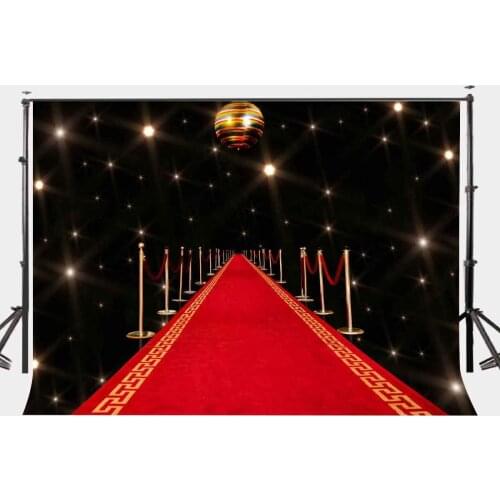 150x220cm Endless Red Carpet Backdrop Black Background Shiny Ceiling Photography Background Studio Props
