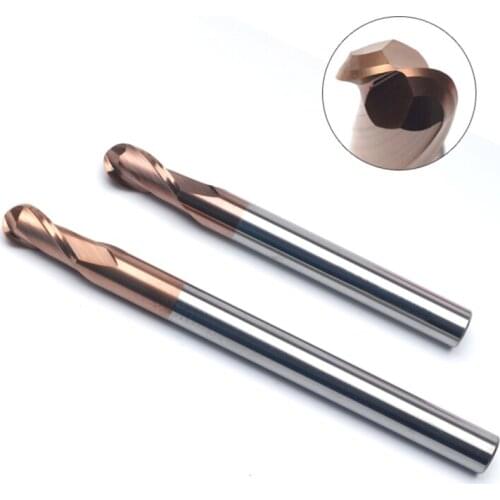 1PCS Tungsten Steel Alloy End Mill With 55 ° Lengthened 2 Edge Ball Head