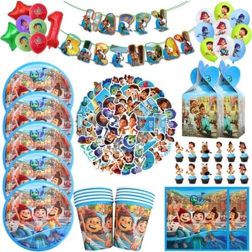 Disney Luca Disposable Party Tableware Set Kids Cartoon Anime Theme Party Decorations Baby Shower Kids Birthday Party Supplies