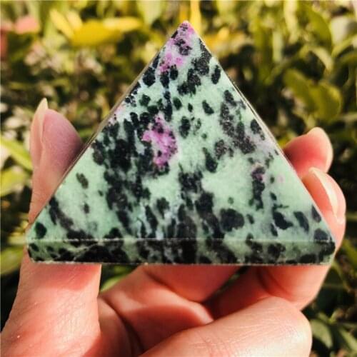 Natural quartz crystal red, green, treasure crystal pyramid healing