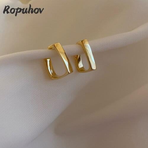 Ropuhov 2021 New Jewelry Fashion for Woman Korean Gift Dangle Stainless Steel Korean Earings Bling 925 Silver Wholesale