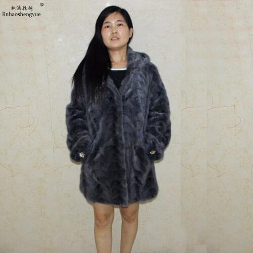 Linhaoshengyue Real Fur Mink Fur Women Coat Freeshipping Winter Warm Fashion Coat