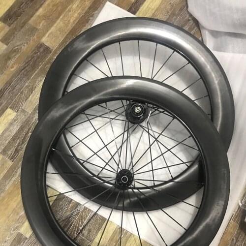 Zero-Coating Full Carbon Quality Track Bicycle Wheels Fixed-Gear Road Bike Wheels With Ridea Hub Single Speed and Free Coating