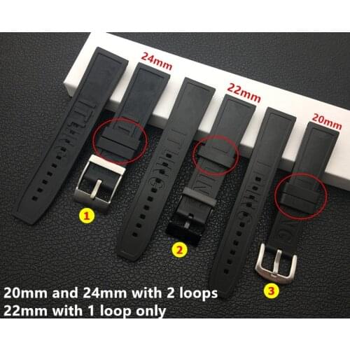 Soft nature watchband Silicone Rubber Black 20mm 22mm 24mm Bracelet For navitimer/avenger/Breitling strap watch band free tool