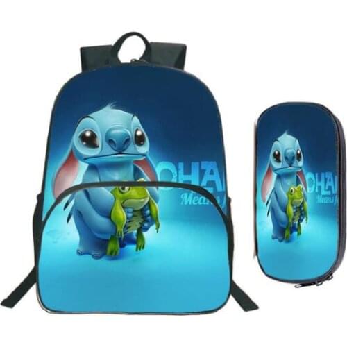 Disney New School Shoulder Bags Stitch Fashion Backpack Pencil Case Daily Rucksack Back to School Gift for Students Boys Girls