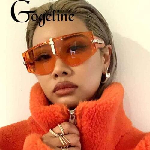 New Irregular Sunglasses Women Brand Designer Fashion Oversize Sun Glasses Female Clear Shades Orange Blue UV400 lens