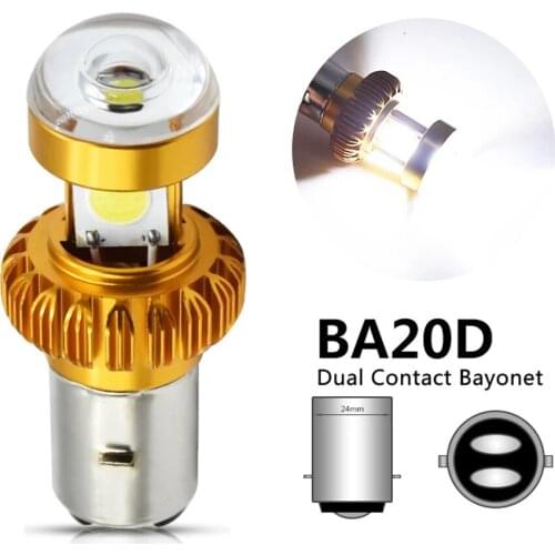 BA20D LED Motorcycle Headlight Lamp 3COB 65000K High Power High/low Beam 8-80V Motorcycle Headlights Electsric Vehicle Light