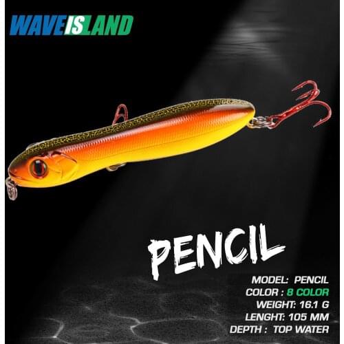WAVEISLAND Pencil Lure 15.6g Topwater Lure Isca Artificial Articulos De Pesca Fake Fish Bait Fishing Tackle Fishing Lures