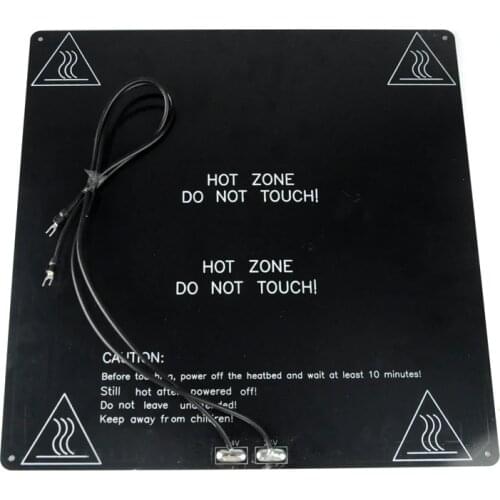 Wanhao 3D Printer Spare Parts, D9/300 heating plate, aluminum-based hot bed (323 * 323-24V-220W), With a Tempered Glass Plate