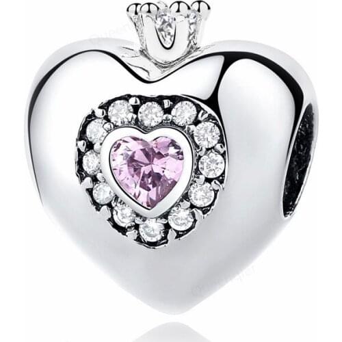 Crown Heart 925 Sterling Silver Charm Beads Fit Original Charms Bracelet DIY Jewelry Making For Women Wholesale Fashion Pendant