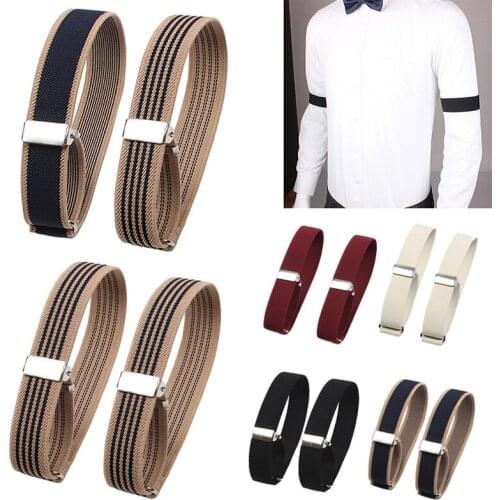 1 Pair Elastic Armband Shirt Sleeve Holder Women Men fashion Adjustable Arm Cuffs Bands for Party Wedding Clothing Accessories