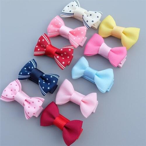 10pcs Candy Bowknot Kids Barrettes Girls Princess Headwear Cute Children Hair Clips Baby Hair Accessories Fashion Color Hairpins