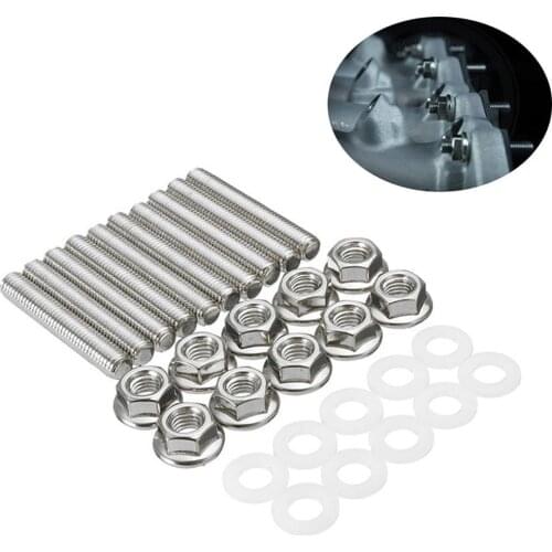 10Pcs Car Intake Manifold Extension Bolt Nut Gasket Kit for Honda B/C/D/F/H/K