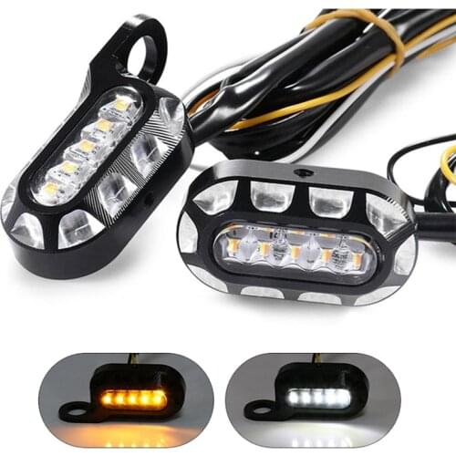 2Pcs Mini Motorcycle LED Turn Signal Lights Daytime Running Turn Indicator Lamp for HL 883 1200 2004-2020 Motorbike Lamp