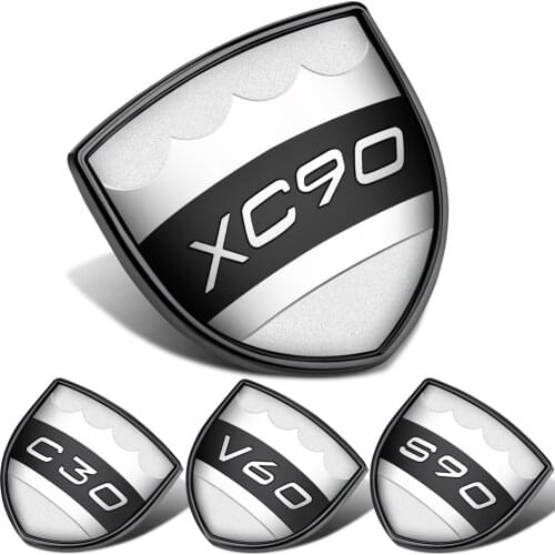 3D Metal Shield Badge Sticker For Volvo C30 XC60 XC90 S40 S60 S80 S90 V40 V60 V90 Fender Rear Waist Trunk Logo Decal Car Styling