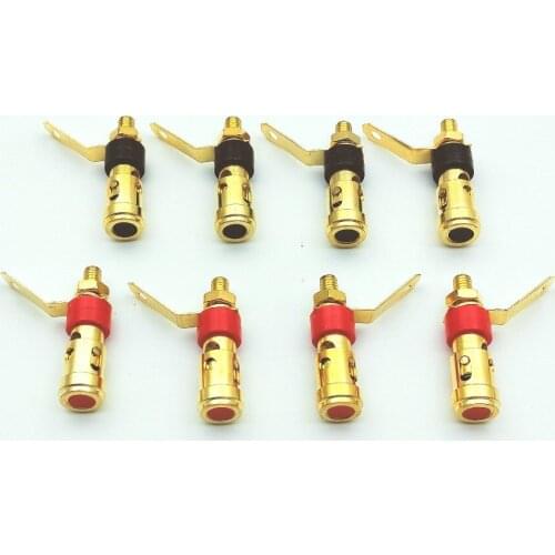 4PCS mini brass Binding Post Audio Amplifier terminal with Spring inside adapter