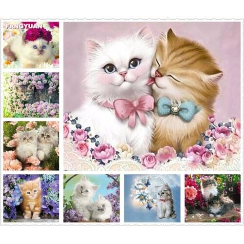 5D Diy Diamond Painting Animal Cat Landscape Full Drill Diamond Mosaic Wall Decor Inlaid Resin Embroidery Craft Cross Stitch Kit