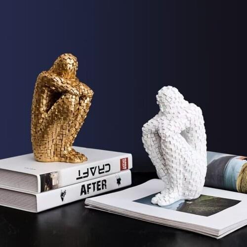 Abstract Figure Mosaic Thinker Epoxy Candle Silicone Mold for DIY Handmade Aromatherapy Candle Ornaments Handicrafts Soap Mould