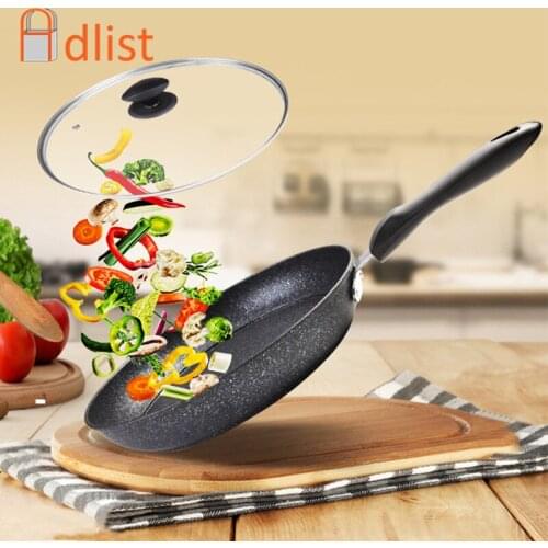 28cm Medical Stone Non-stick Frying Pan Pancake Steak Pans Skillet Wok Cooking Pot 30cm Kitchenware Cooking Tools with Soft Hand
