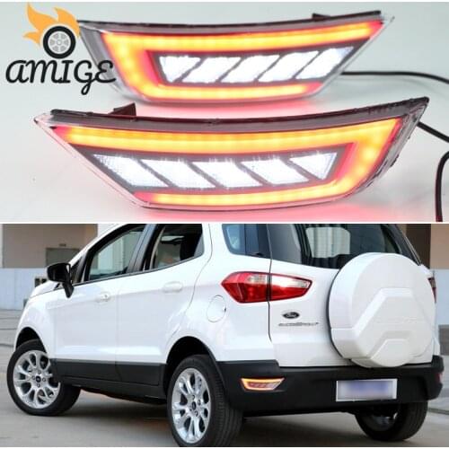 Car LED Taillights Tail Light For Ford Ecosport 2013 -2017 2018 2019 Reverse Reflector Light Rear Bumper Lamps Brake Fog Lights