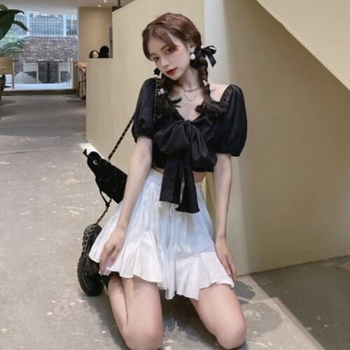 BADAWEN Black And White Blouses