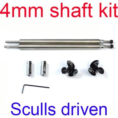 Free Shipping 4mm shaft assembly trasmission shaft kit for RC Sculls driven boat tug tugboat