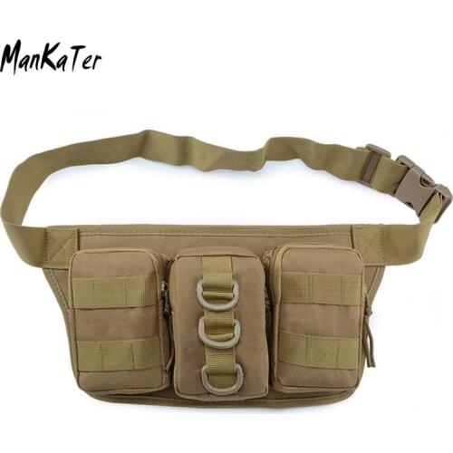 ManKaTer Free Shipping Storage Outdoor Sports Waist Bag Adjustable Strap Portable Camouflage Multi Pockets Lightweight Camping