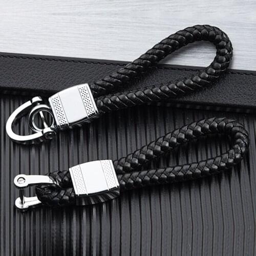 Keychain Car Key Ring Keyring Motorcycle Keychain Chain Chains Llavero Coche Mens Womans Fashion Hand-woven leather Gift Auto