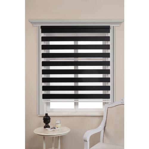Asper Black Bamboo Mechanismed Zebra Roller Blinds