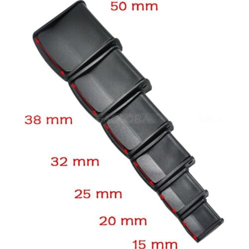 15mm 20mm 25mm 32mm 38mm 50mm Cam Buckles Plastic Black Toggle Clip Molle Tactical Backpack Straps Belt Bag Parts Accessories