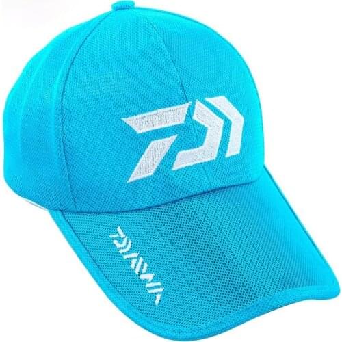 DAIWA Summer Autum Fishing Cap Fishing Hat Adjustable Sun Hat Breathable Mesh Sunshade Cap Male Female Outdoor Sports Hiking