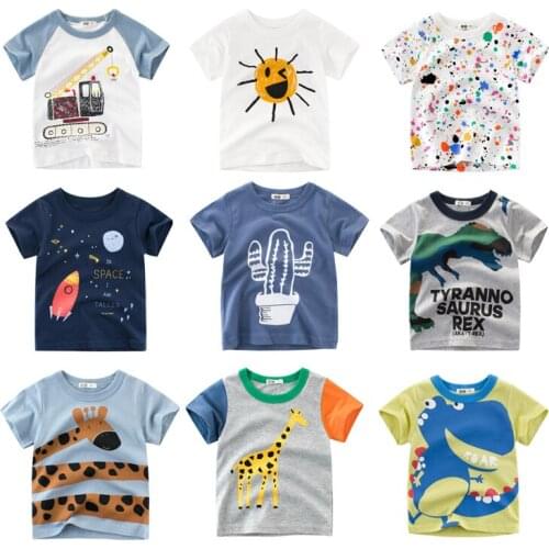 Childrens Girls Short Sleeve Cartoon Space Crown Baby Shark T Shirt Cotton Boys Clothes 2020 Summer T-Shirt Kids Boy T Shirts