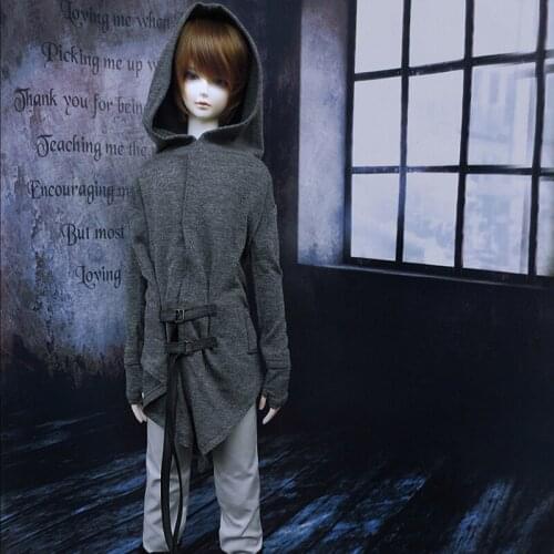 D03-P549 children toy BJD DD SD MSD 1/4 1/3 uncle dolls Photo props clothes Gray hooded sweater 1pcs