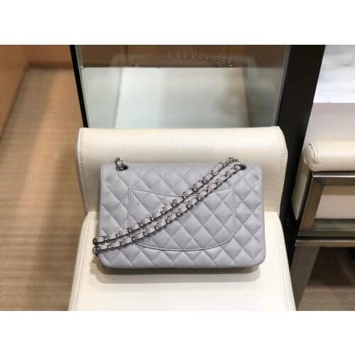 Classic luxury designer women caviar leather flap handbag bag plaid chain strap shoulder bag lady handbag purse Europe brand