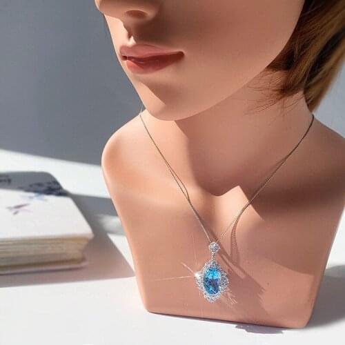 Natural Topaz Pendant, 9 Carat Topaz Necklace, S925 Sterling Silver Necklace, Delicate Blue Gem Necklace, Birthstone Gemstone