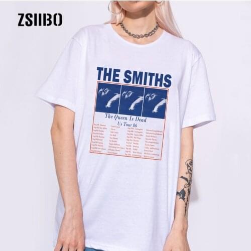 Harajuku Summer The Smiths The Queen is dead Us tour 86 T Shirt Casual Fashion Fun New Tops T-shirt Women Short Sleeve S-2XL