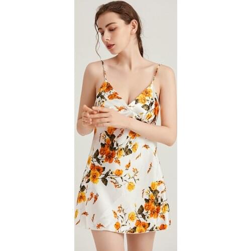 Summer Print Women Nightgown S-XL Rayon Sexy Strap Top Nightdress Mini Bride Sleepshirt Skirt Casual Lingerie Home Dress