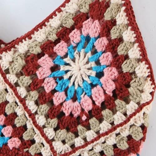 Summer Ladies Sexy Midriff-baring Camisole Girls Diamond Plaid V-neck Plush Ball Hem Sleeveless Base Shirt Knitted Tops