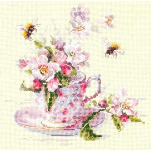 Stich Cross Stitch Kits Craft Tea cup flower 30-30 Counted cross stitch Needlework Embroidery Cross-Stitching