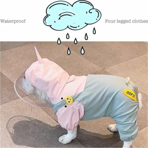 New French Bulldog Unicorn Raincoat Pet Dog Waterproof Clothes For Small Medium Dogs Rain Coat Pug Teddy Corgi Jacket HEC12